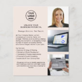 Modern Logo Zakelijk Roze Roze Bedrijfs- Flyer (Voorkant)