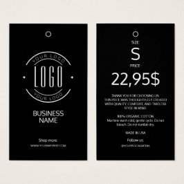 Modern logo zwart wit kledinglabel hangtag visitekaartje