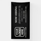 Modern Logo Zwart Wit Nu Verhuren Spandoek (Verticaal)