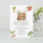 Modern lokaal geteeld Fresh Market Baby shower Kaart (Staand voorkant)