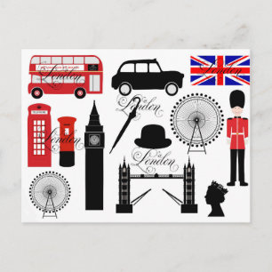 Modern London vintage typo Briefkaart