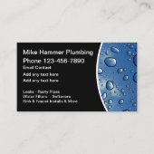 Modern Loodgieter Water Drops Theme Visitekaartjes (Voorkant)