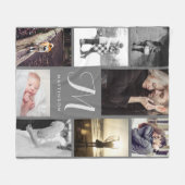 Modern look Monogram en Foto's Grey Fleece Deken (Voorkant (Horizontaal))