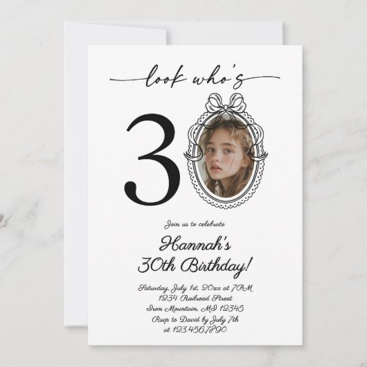 Modern Look Who's 30 foto Verjaardag voor volwasse Kaart (Voorkant)
