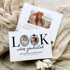 Modern Look Whos Graduated Photo Aankondiging