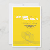 Modern Loopy Heart Love Line Yellow Wedding Invite Kaart (Achterkant)