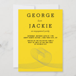 Modern Loopy Love Lines Engagement Party nodigt ui Kaart