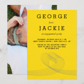 Modern Loopy Love Lines Engagement Party nodigt ui Kaart (Voorkant / Achterkant)