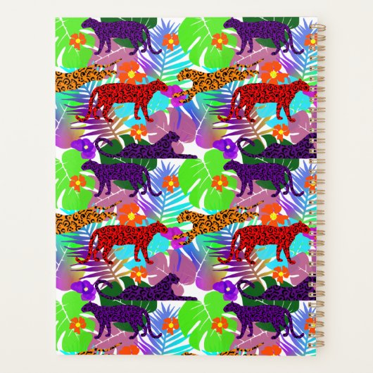 Modern Lopard Tropical Oerwoud, gepersonaliseerd Planner (Achterkant)