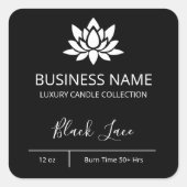 Modern Lotus Black Candle Labels (Voorkant)