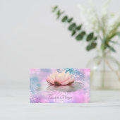 Modern Lotus Brush Cool Holographic Visitekaartje (Staand voorkant)