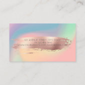 Modern Lotus Brush Stroke Holographic Colorful Visitekaartje (Achterkant)
