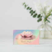Modern Lotus Brush Stroke Holographic Colorful Visitekaartje (Staand voorkant)