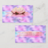 Modern Lotus Brush Stroke Holographic Iridescent Visitekaartje (Voorkant / Achterkant)