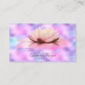 Modern Lotus Brush Stroke Holographic Iridescent Visitekaartje (Voorkant)