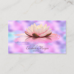 Modern Lotus Brush Stroke Holographic Iridescent Visitekaartje