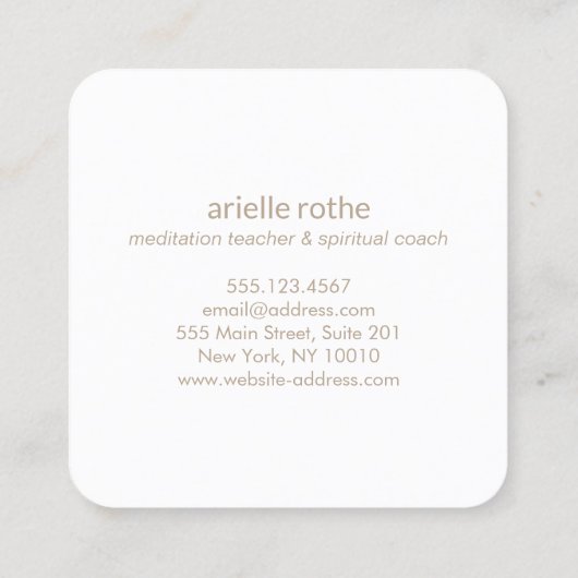 Modern Lotus Flower Mandalal Yoga Teacher Vierkante Visitekaartje (Achterkant)