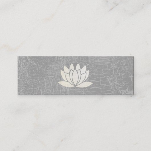 Modern Lotus Flower Marged Grey Mini Visitekaartje (Voorkant)