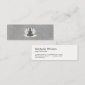 Modern Lotus Flower Marged Grey Mini Visitekaartje (Voorkant / Achterkant)