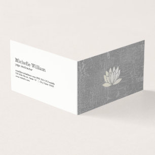 Modern Lotus Flower Marged Grey Visitekaartje