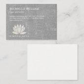 Modern Lotus Flower Marged Grey Visitekaartje (Voorkant / Achterkant)