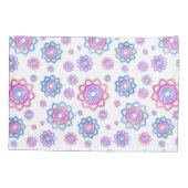 Modern Lotus Flower Pattern Pink Pastel Green Kussensloop (Achterkant-Links)