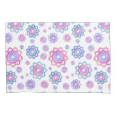 Modern Lotus Flower Pattern Pink Pastel Green Kussensloop (Voorkant-Links)