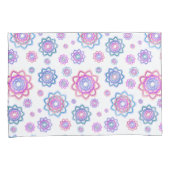 Modern Lotus Flower Pattern Pink Pastel Green Kussensloop (Voorkant-Rechts)