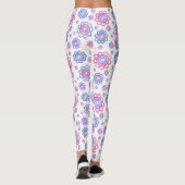 Modern Lotus Flower Pink Pastel Green Leggings (Achterkant)