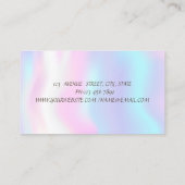 Modern Lotus Glitter Confetti Holographic Visitekaartje (Achterkant)