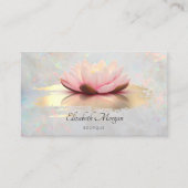 Modern Lotus Gold Brush Opal Holographic Visitekaartje (Voorkant)