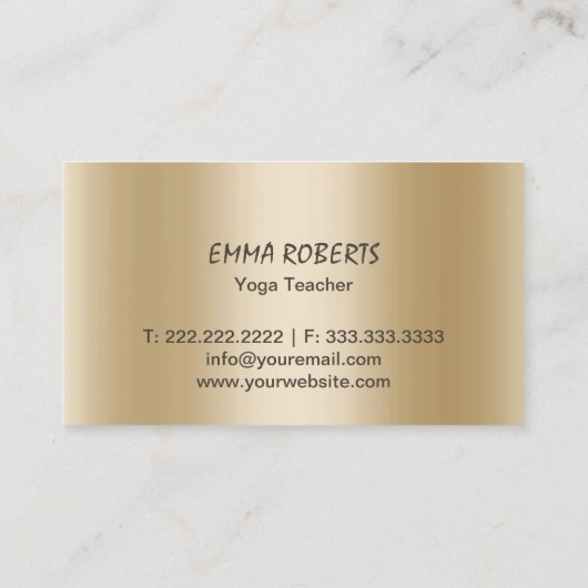 Modern Lotus Logo Elegant Gold Background Visitekaartje (Achterkant)