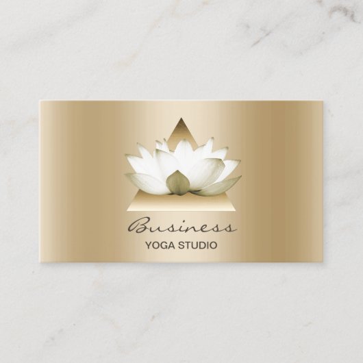Modern Lotus Logo Elegant Gold Background Visitekaartje (Voorkant)