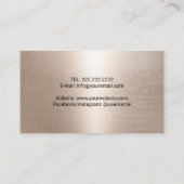 Modern Lotus Logo Elegant Roos Gold Glitter Visitekaartje (Achterkant)