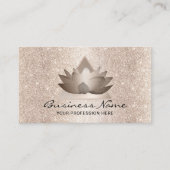 Modern Lotus Logo Elegant Roos Gold Glitter Visitekaartje (Voorkant)
