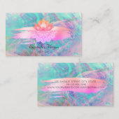 Modern Lotus Mandala Brush Stroke Opal Business Visitekaartje (Voorkant / Achterkant)