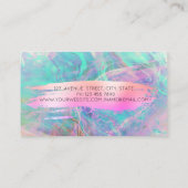 Modern Lotus Mandala Brush Stroke Opal Business Visitekaartje (Achterkant)