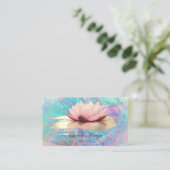Modern Lotus Roos Gold Brush Stroke Opal Visitekaartje (Staand voorkant)