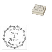 Modern Lotus Save the Date Wedding Rubberstempel (Gestempeld)