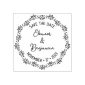Modern Lotus Save the Date Wedding Rubberstempel (Afrduk)