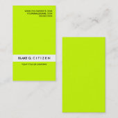 Modern Loud Neon Green Visitekaartje (Voorkant / Achterkant)