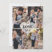 Modern "Love" 4 Custom Photo Couple Monogram Feestdagenkaart (Voorkant)