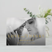 Modern Love and Bedankt 2 Photo Wedding Folie Feestdagenkaart (Staand Voorkant)