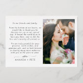 Modern Love and Bedankt 2 Photo Wedding Folie Feestdagenkaart (Achterkant)