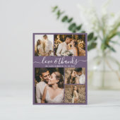 Modern Love and Bedankt Mauve Wedding Bedankt Briefkaart (Staand voorkant)