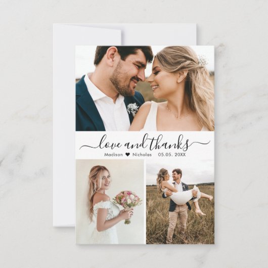 Modern Love and Bedankt Script Collage Wedding (Voorkant)