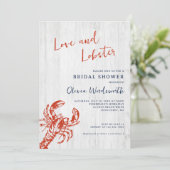 Modern Love and Lobster Coastal Vrijgezellenfeest Kaart (Staand voorkant)