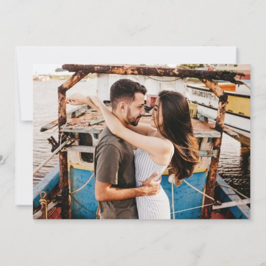 Modern Love and the Beach Wedding Photo Save The Date (Achterkant)