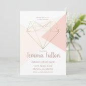 Modern Love Baby Shower Invitation – Abstract Kaart (Staand voorkant)