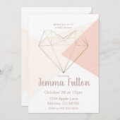Modern Love Baby Shower Invitation – Abstract Kaart (Voorkant / Achterkant)